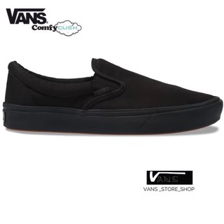 VANS SLIP ON BLACK BLACK COMFYCUSH SNEAKERS น้ำหนักเบา สินค้ามีประกันแท้