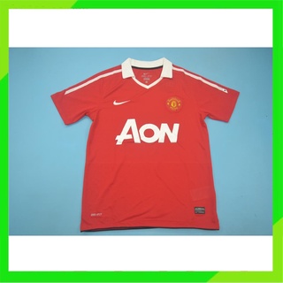 เสื้อกีฬาแขนสั้น ลายทีมชาติฟุตบอล MU 10-11 ชุดเหย้า สไตล์เรโทร