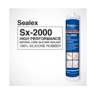 ซิลิโคน 100% Sealex Sx-2000 ซิลิโคน ยาแนว 100% SEALEX SX-2000 ขนาด300ml. สีใส สีขาว สีซิงค์ ไร้กรด ประสิทธิภาพสูง