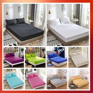 ผ้าปูที่นอนสีพื้น6ฟุต