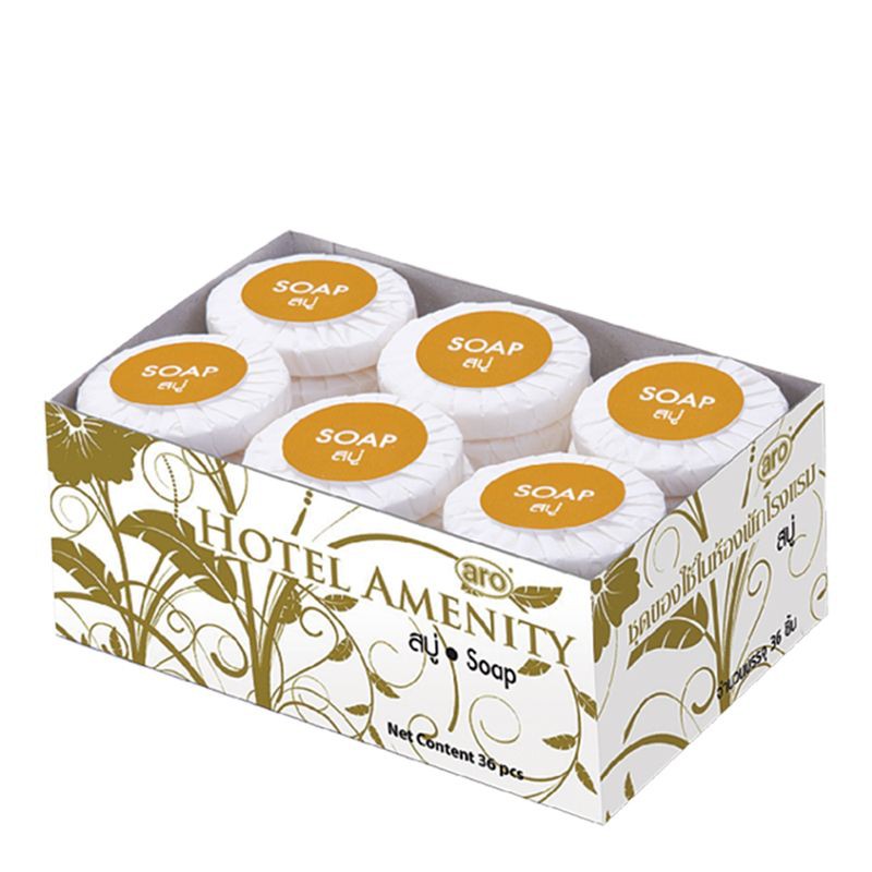 เอโร่  สบู่ก้อนหอม 15 กรัม x 36 ชิ้น(Hotel Amenity) Aro Scented Bar Soap 15g x 36pcs (Hotel Amenity)