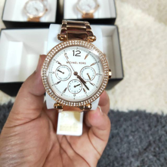 michael kors parker chronograph rose gold