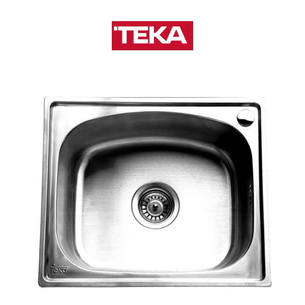 (Teka) อ่างล้างจาน 2 หลุม 1 ที่พัก ติดตั้งบนเคาน์เตอร์ รุ่น TQB 2B1D สีสแตนเลส ฟรีก๊อกน้ำเย็น