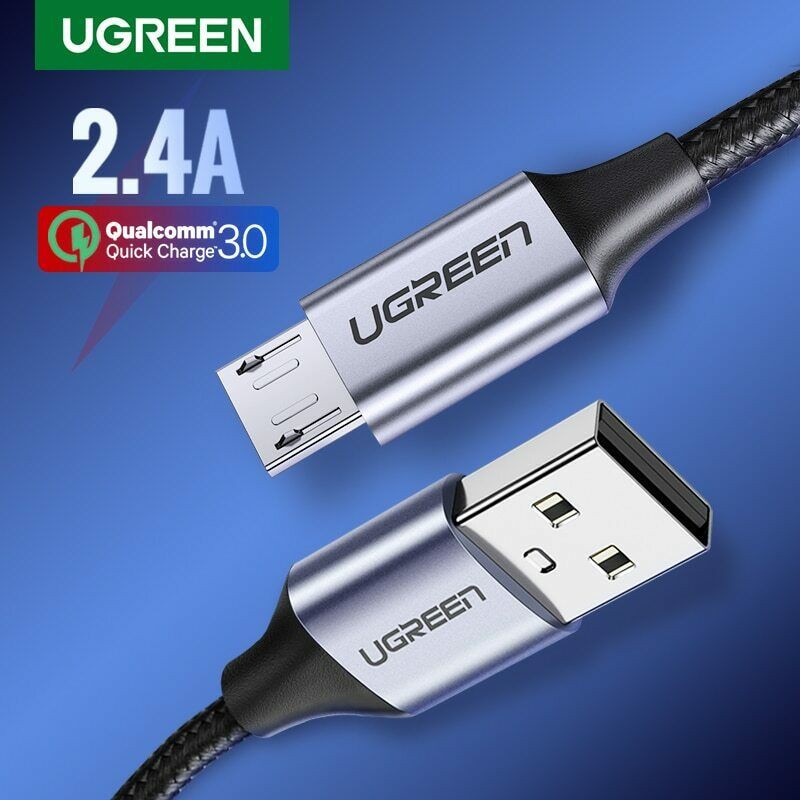 Ugreen Micro USB Cable Nylon Braided Fast Quick Charger USB to Micro USB Cable