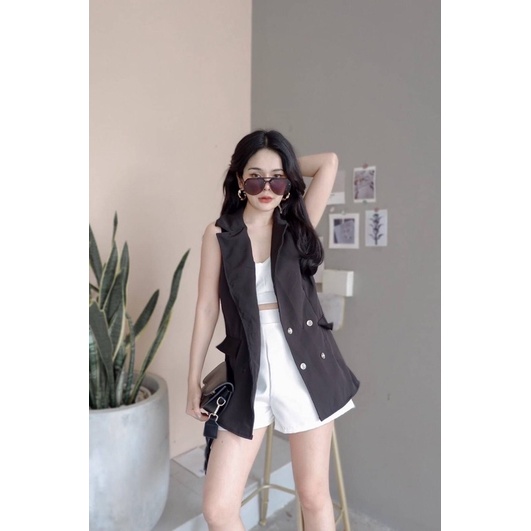 💚CTM💚ผ้าบาร์บี้ทั้งเซ็ต เสื้อคลุมคอปก งานกระดุมหน้า มาพร้อมเสื้อสายเดี่ยวสม็อคหลัง ซิปหลัง กางเกงเอว