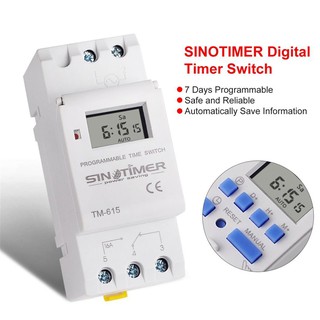 SINOTIMER 220V Weekly 7 Days Programmable Digital Timer Switch Relay Control