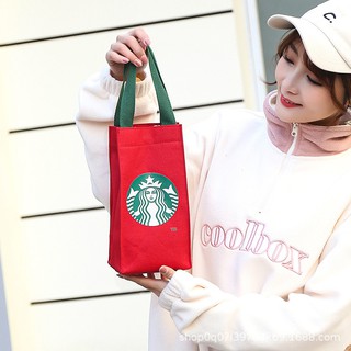 Starbucks กระเป๋าผ้าแคนวาส กระเป๋าใส่แก้วน้ํา แบบพกพา สําหรับคุณแม่