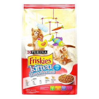 🔥สินค้าขายดี!! ฟริสกี้ส์ อาหารลูกแมวชนิดเม็ด รสไก่และปลา 400 ก. Friskies Kitten Discoveries Flavor 400 G.