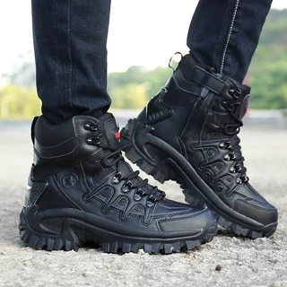 Mens Military Tactical Boots Outdoor Combat Leather Army Boots Hiking Shoes Men Trekking Sport Ankle Boots