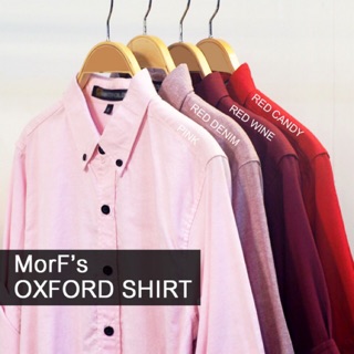 Oxford Long Sleeve Shirt เสื้อเชิ้ต แขนยาว โทนสี ชมพู แดง