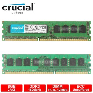 Crucial 8GB 2RX8 PC3L-12800E DDR3-1600MHz 240Pin 1.35V ECC Unbuffered Server Memory RAM