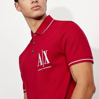 AIX⏸ARMANI EXCHANGE ICON LOGO COTTON POLO SHIRT เสื้อโปโลแขนสั้นแบรนด์