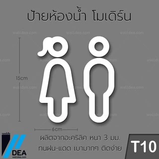 ป้ายห้องน้ำ อะคริลิก สีดำ ( T10 ) ป้ายติดห้องน้ํา ป้ายห้องน้ำชายหญิง ป้ายสัญลักษณ์ห้องน้ำ สไตล์น่ารัก ราคาถูก ส่งทั่วไทย