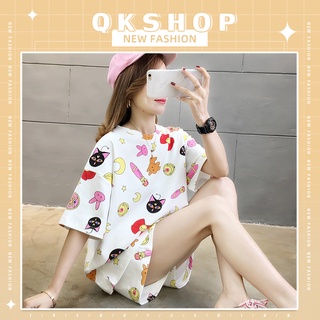 QKshop ✨เสื้อยืดคอกลมทรงโอเวอร์ไซส์ สีขาว ลายการ์ตูนเซล่ามูนเต็มตัว มีสเน่ห์น่ารักไม่ไหว ห้ามพลาดันนะจ๊ะ 👍🏻🛍️