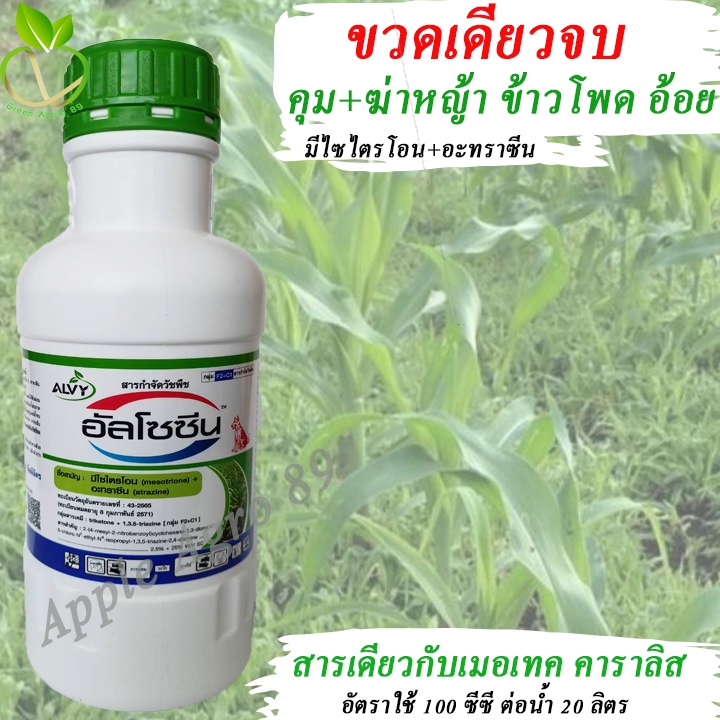 อัลโซซีน มีไซไตรโอน + อะทราซีน ขนาด 1 ลิตร ยาฆ่าหญ้าอ้อย เมอเทค เมอร์เทค เมอร์เทคท์ เมอร์เทคยกลัง คารารีส คาราริส