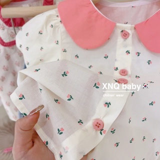 [Babycat] พร้อมส่ง ขายดี เสื้อเชิ้ตแขนสั้น ลายดอกไม้ สไตล์เกาหลี ญี่ปุ่น ฤดูร้อน สําหรับเด็กผู้หญิง 2022