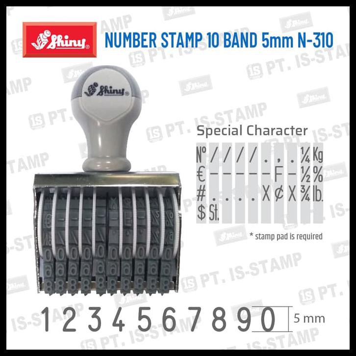ตรายางตัวเลข แป้นสำเร็จ Shiny Numbering Stamp  ( 5mm )   10/12 หลัก  N-310/N-312
