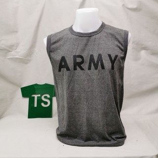 [สินค้าพร้อมส่ง] เสื้อแขนกุดสกรีนARMYที่หน้าอก สีเทาเข้ม สีเทาอ่อน และ สีเขียว