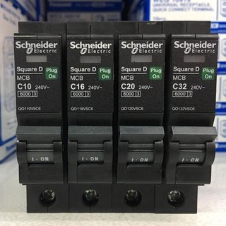 SCHNEIDER เซอร์กิตเบรกเกอร์ ลูกย่อย 1P 6kA 10 / 16 / 20 / 32 / 40 / 50 / 63 A