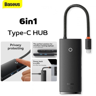 Baseus Type-c HUB Docking Stasion 6in1 อุปกรณ์เสริมคอมพิวเตอร์ อะแดปเตอร์สำหรับแล็ปท็อป