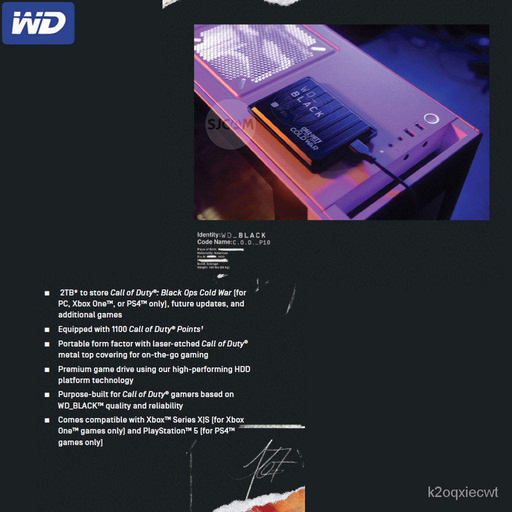 nweWD_Black P10 2TB Call of Duty Black Ops Cold War Special Edition Game Drive ฮาร์ดดิสก์ (WDBAZC0020BBK-WESN) ประกัน3ป #6