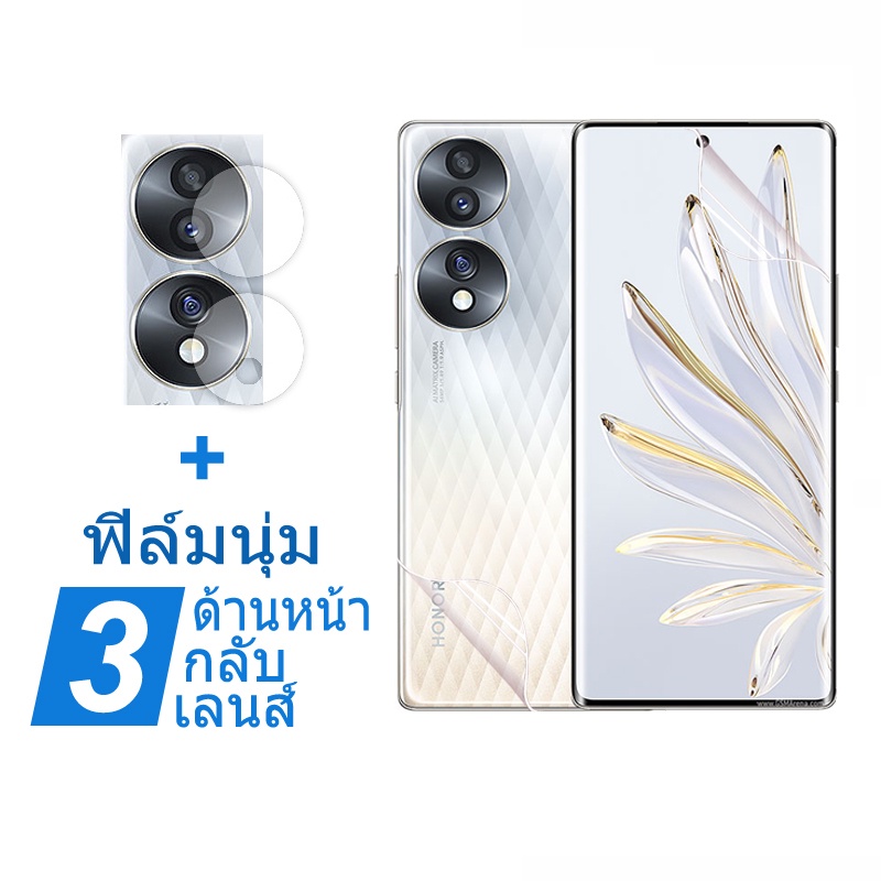ฟิล์มไฮโดรเจลนิ่ม HONOR 70 X9b 5G กันรอยหน้าจอ พร้อมฝาครอบเลนส์ สําหรับ Huawei Honor X9 X7 X8 70 60 50 Pro 5G HONOR Magic7 Pro 50 Lite 5G