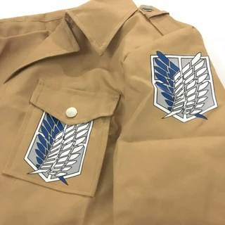 เสื้อแจ็คเก็ตคอสเพลย์ Attack On Titan Shingeki No Kyojin สีน้ําตาล