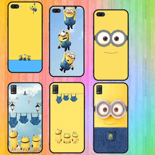 นุ่มสีดํา OPPO A73 4G A91 F15 A92 A72 A52 A93 A94 4G A94 5G A95 5G A96 5G A76 4G Me Minions D ฝาครอบ