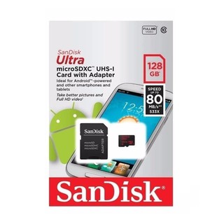 เมมโมรี่การ์ด 128 GB 80 MB/s Sandisk x 1 อัน