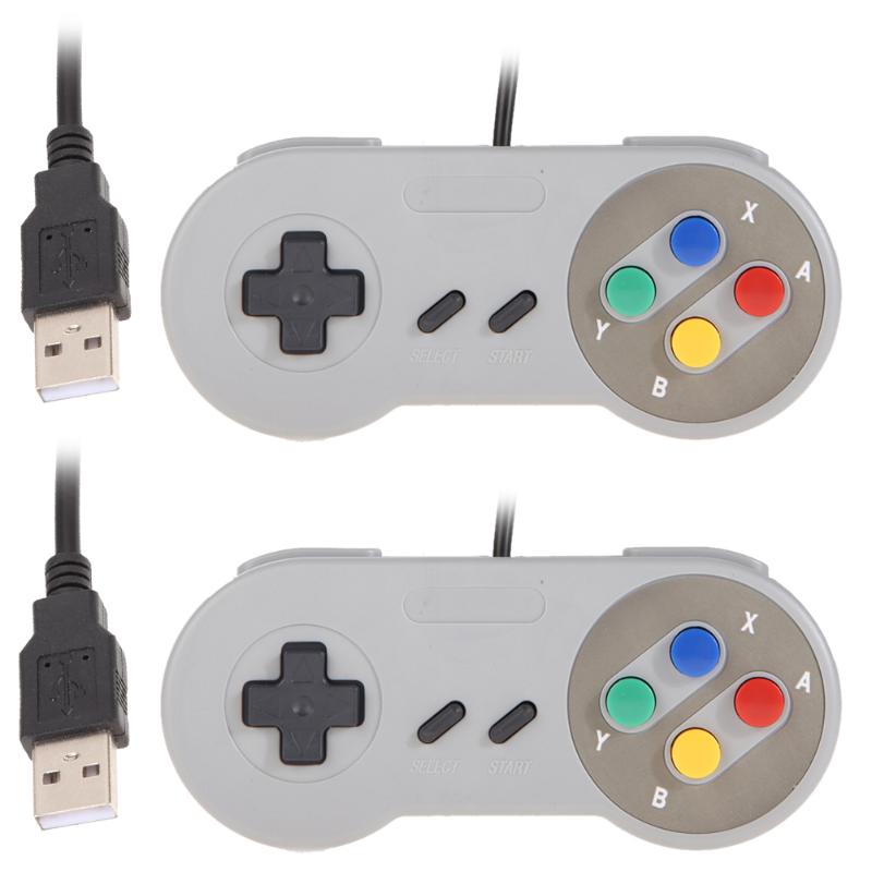แผ่นเกม USB Classic Famicom Controller สําหรับ Super Nintendo SNES PC MAC PSP ระบบปฏิบัติการเกมอุปกร