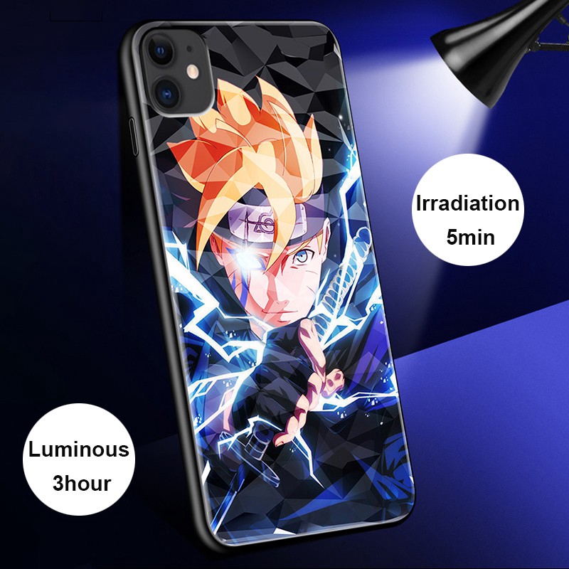{}Anime Naruto iPhone Case Luminous Anti-fall Bumper Case iPhone 11 11 Pro Max iPhone 12 12 Pro iPhone XS iPhone X XS