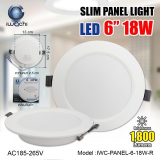 โคมดาวน์ไลท์ LED Panel ขนาด6นิ้ว18วัตต์