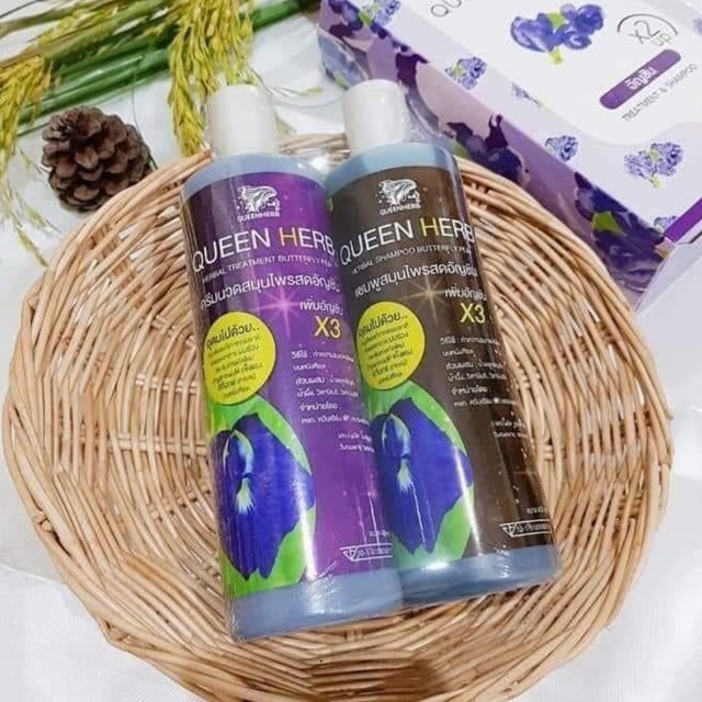 ac Queen Herb แชมพูอัญชัน +ทรีทเม้นท์ อัญชัน โฉมใหม่ x3