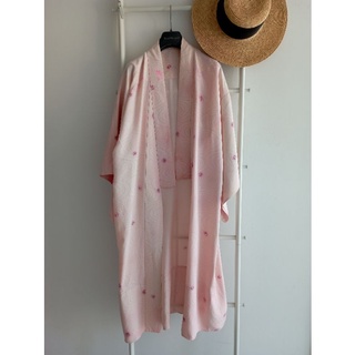 Art Kimono Inner ซับในกิโมโน มีตำหนิสีตก เสื้อคลุม Silk100% Pale Pink กิโมโน