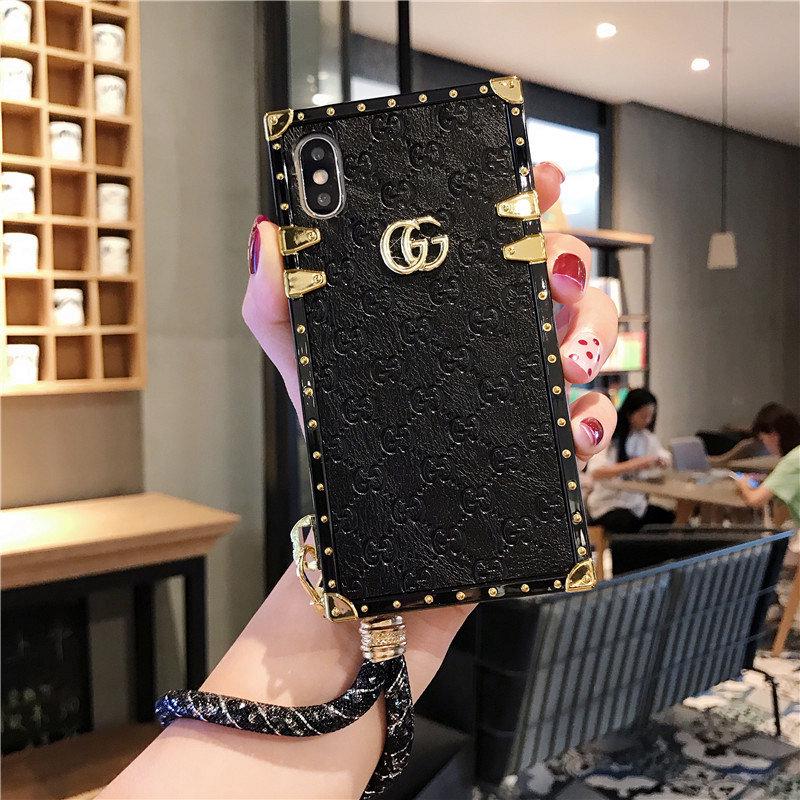 เคสโทรศัพท์ Samsung Galaxy A01 M51 M10 A10 M20 M30 A40S A50 A50S A20 A30 A70 A80 A90 M31S A20S A10S Luxury Brand Square Leather Case Lanyard Soft Case