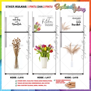 STICKER KULKAS 1 PINTU - STIKER KULKAS 2 PINTU MOTIF BUNGA AESTHETIC