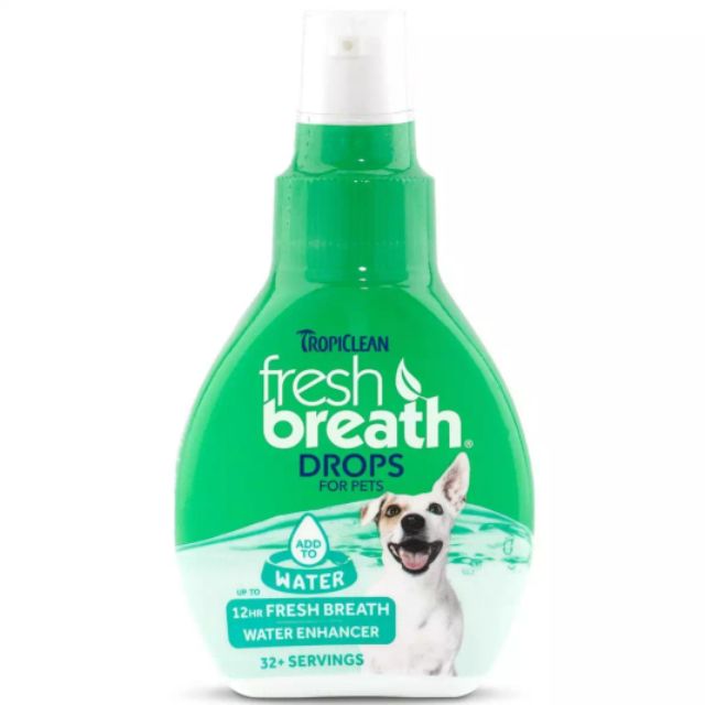 Tropiclean fresh breath Drops ผลิตภัณฑ์ลดกลิ่นปาก   สำหรับสุนัข  65ml