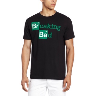 เสื้ เสื้อยืดคอกลม แขนสั้น ผ้าฝ้าย 100% พิมพ์ลายโลโก้ Breaking Bad ทรงหลวม สไตล์เกาหลี สําหรับผู้ชาย คู่รักS-5XL