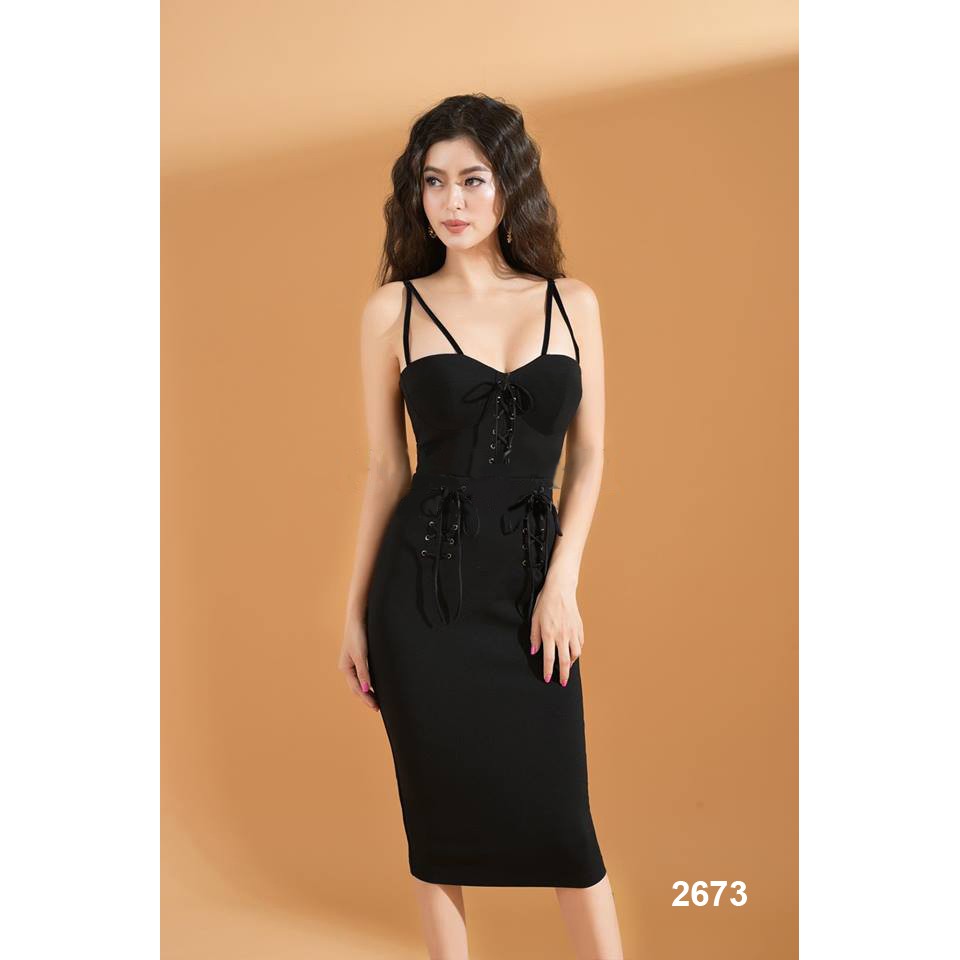 เดรสปาร์ตี้สีดําหรู 2673