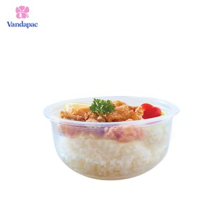 B09P-ชามพลาสติกใส่อาหารพร้อมฝา เนื้อ PP เข้า Microwave ได้ (1 ลัง 250 ชุด)