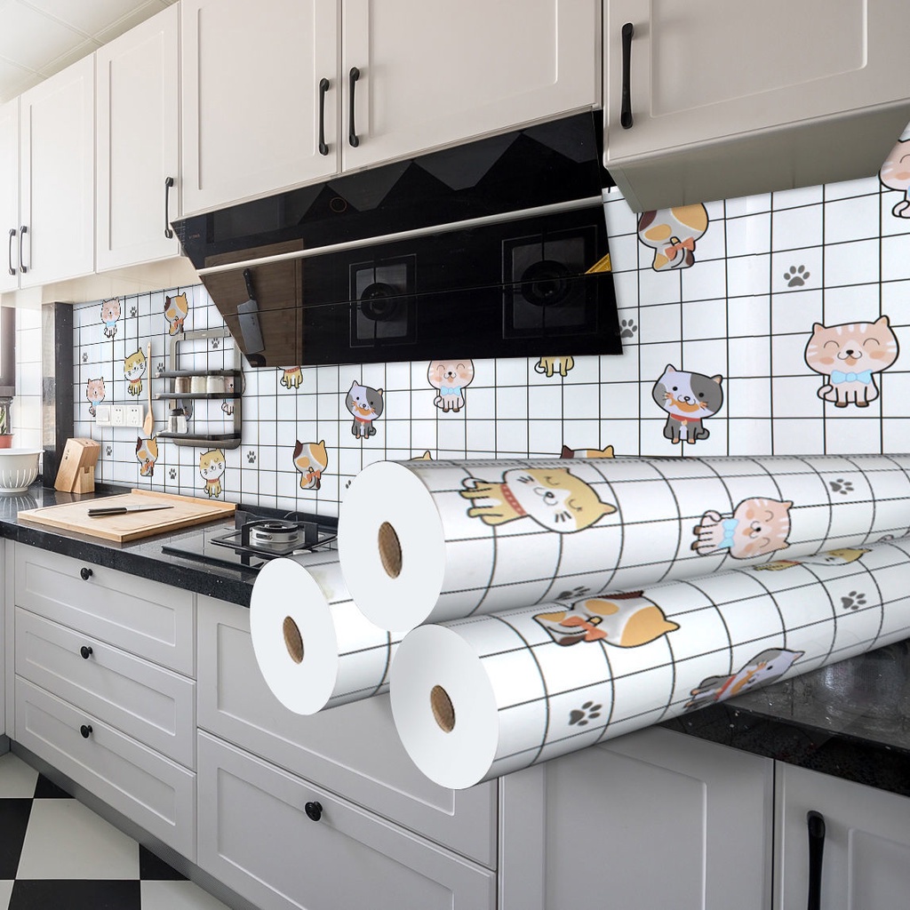 Kitchen Oil-Proof Stickers Cooking Bench Waterproof Paste Table Top ...