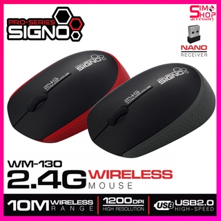 SIGNO เม้าส์ไร้สาย รุ่น WM-130BR (Black/Red) Wireless Optical Mouse