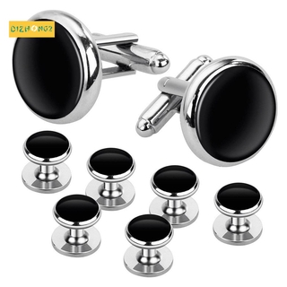 Cufflinks and Studs Set for Tuxedo Shirts Business Wedding 2 Cufflinks and 6 Studs