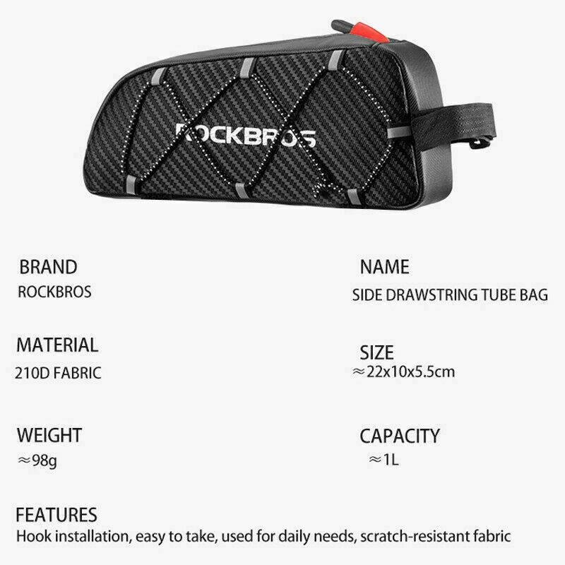 ROCKBROS TubeUltralight กรอบสะท้อนแสงด้านหน้ากระเป๋ากระเป๋าความจุขนาดใหญ่ — صورة 3