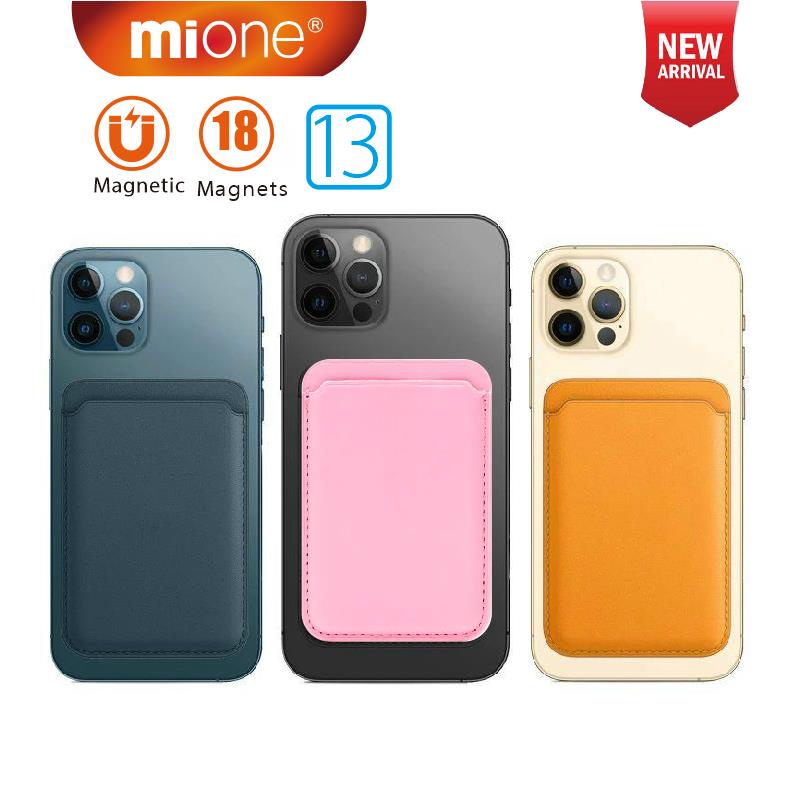 Mione กระเป๋าสตางค์หนัง แม่เหล็ก พร้อมโลโก้ สําหรับ IP 13 Pro Max