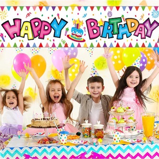 180x110cm Happy Birthday Washable Wall Art For Kids Polyester Party Supplies Indoor Outdoor Colorful Background Banner