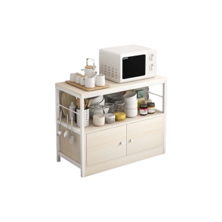 [824.- ลด15% SSHHPFEB23] HomeHuk ตู้เก็บของในครัว พร้อมชั้นวาง 80-120x30x80 cm รับน้ำหนัก 15 kg ชั้นวางของ MDF Metal Kitchen Cabinet with Shelf