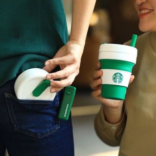 Starbucks Stojo Cup สตาร์บัค​ แก้วพับได้​ Straw​ หลอดพับได้