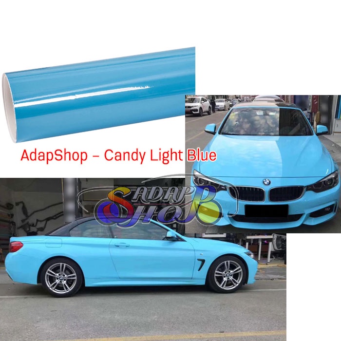 สติ๊กเกอร์ติดรถ สีฟ้าอ่อนเงา สำหรับร้าน Wrap มีช่องไล่อากาศ กันสีรถจาก ขี้นก ยางมะตอย ยางไม้