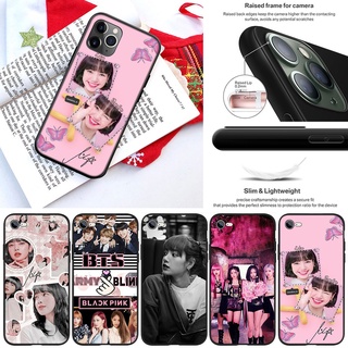 Fl18 เคสโทรศัพท์มือถือแบบนิ่ม ลาย Black Lisa Pink สําหรับ iPhone 13 12 Pro Max Mini XS Max X